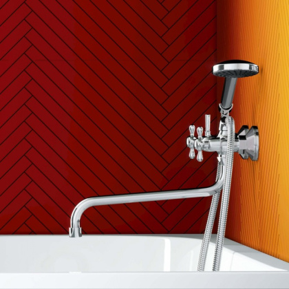 D6095000 Vintage двухзахватный Смеситель Для ванны и душа с универсальным изливом и душевым набором D6095000 Vintage двухзахватный Смеситель Для ванны и душа с универсальным изливом и душевым набором