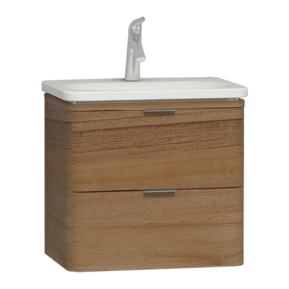 Шкаф Nest с раковиной c 2мя ящиками, 60 см, с LED подсветкой, цвет натуральная древесина