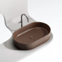 Умывальник чаша накладная овальная (цвет Темно-Коричневый Матовый) Element 608*385*122мм