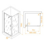 Душевой уголок  90* 80*195 RGW SV-145B (SV-05B + Z-050-2B) Прямоуг./Чёрный/Прозрачное/8 мм (Easy)