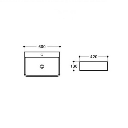 Раковина керамическая Vincea VBS-303, 600*420*130 накладная, цвет белый