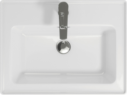 Прямоугольная тонкостенная мебельная раковина CREA с отверстием под смеситель, размером 60 см.