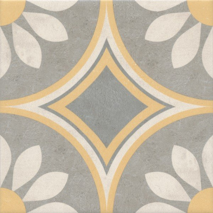 Декор VT\A463\5009 Эрмитаж 4 желтый/оранжевый/серый 20см*20см*6,9мм (1уп/10шт/)матовый, шт