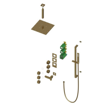 Душевая система Timo Selene SX-2239/17SM скрытого монтажа, термостат, золото матовое