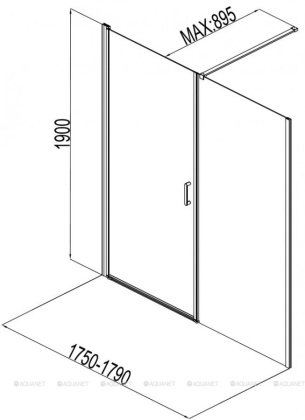 Душевая дверь Aquanet Cinetic 180, прозрачное стекло