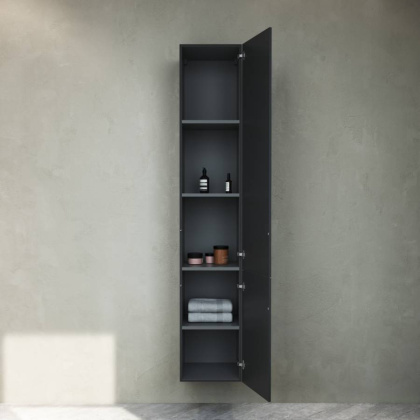 Шкаф-колонна подвесной правый, 163х30х32 см, черный