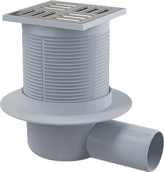 Сливной трап 105×105/50 мм боковой сток, решетка из нержавеющей стали, гидрозатвор комбинированный SMART Сливной трап 105×105/50 мм боковой сток, решетка из нержавеющей стали, гидрозатвор комбинированный SMART