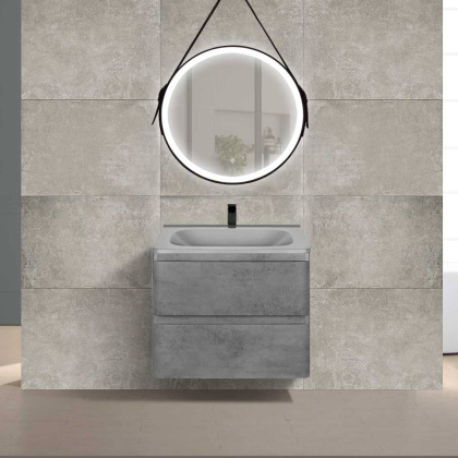 База под раковину Vico 600 подвесная, 2 выкатных ящика soft close, Beton База под раковину Vico 600 подвесная, 2 выкатных ящика soft close, Beton