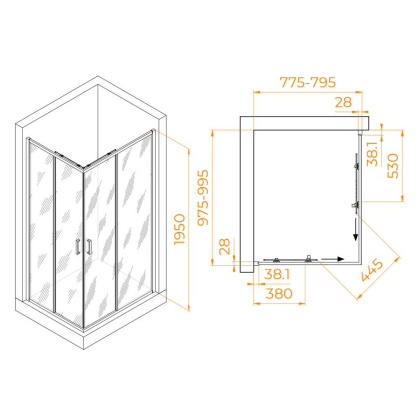 Душевой уголок RGW PA-246, RGW 030824680-11