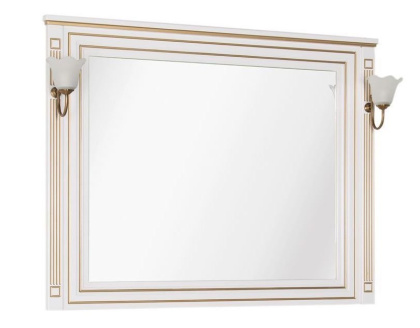 Зеркало Aquanet Паола 120 белый/золото