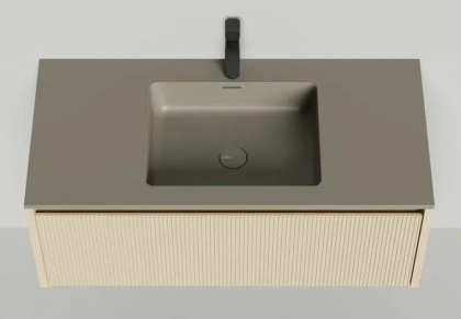 Подвесная тумба Domino 1000, эмаль, Onda Plus, фрезерованный фасад