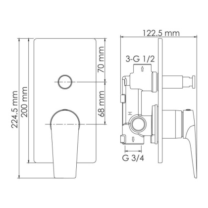 Wiese 8461 Смеситель для ванны и душа Wasserkraft Wiese 8461 Смеситель для ванны и душа Wasserkraft
