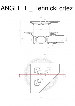 13000014 Угловой трап 194х194 мм Confluo Standard Angle, металл с перфорацией Square (квадрат) Исполнение: Хром  13000014 Угловой трап 194х194 мм Confluo Standard Angle, металл с перфорацией Square (квадрат) Исполнение: Хром