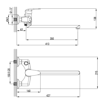 Смеситель Lemark Pramen LM3317C для ванны Смеситель Lemark Pramen LM3317C для ванны