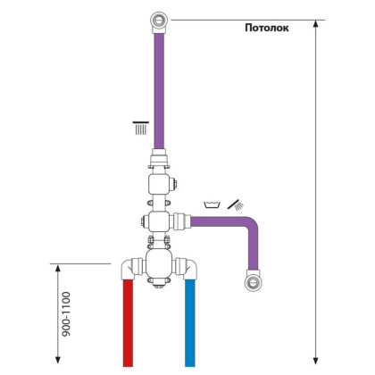 Душевая система Timo Selene SX-2239/03SM скрытого монтажа с термостатом, черная матовая