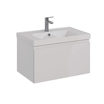 Тумба Lemark VEON MINI 70см под 1 раковину, подвесная,1 ящик, цвет корпуса, фасада: Белый глянец Тумба Lemark VEON MINI 70см под 1 раковину, подвесная,1 ящик, цвет корпуса, фасада: Белый глянец