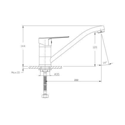Смеситель для кухонной мойки RUSH Disco (DI6935-26) Смеситель для кухонной мойки RUSH Disco (DI6935-26)