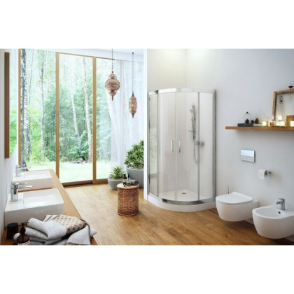 Душевое ограждение EXCELLENT Серия 201 80х80 полукруг (хром)