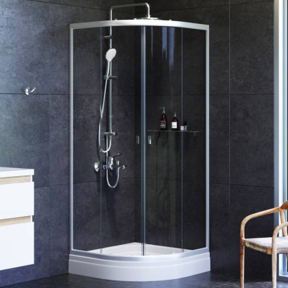 W88E-205-080MT64 X-Joy Twin Slide,  Душевое ограждение c поддоном, 80x80, профиль мат Хром