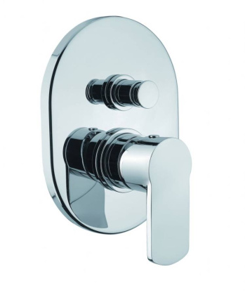 GLAM-VDIM-BIO Встраиваемый однорычажный смеситель для душа с переключателем на 2 выхода, исполнение белый матовый