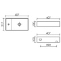 Умывальник подвесной прямоугольный (чаша справа, отверстие под смеситель слева) Element 407*217*100
