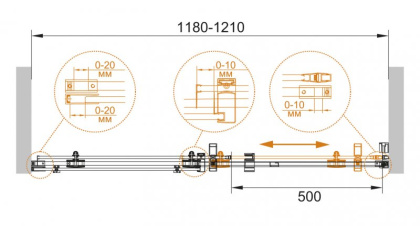 STYLUS-O-M-BF-1-160-C-Cr Душевая дверь