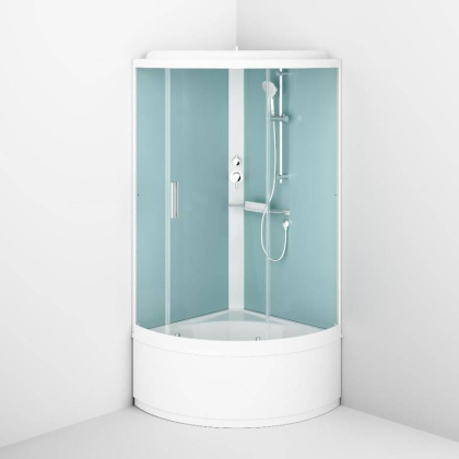 W88C-401A-090WT X-Joy Deep кабина душевая  90x90, 1/4 круга,  профиль белый, стекло прозрачное