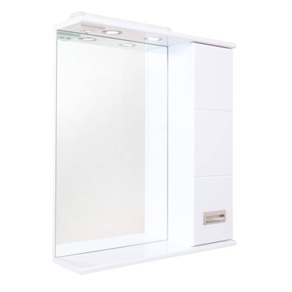 Шкаф-зеркало Onika Балтика 67 белый, правый, с подсветкой