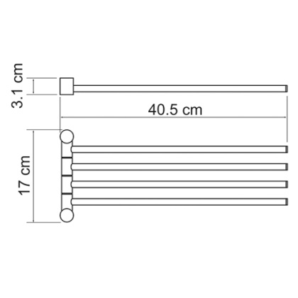 K-1034BLACK Держатель полотенец  4-е рога K-1034BLACK Держатель полотенец  4-е рога