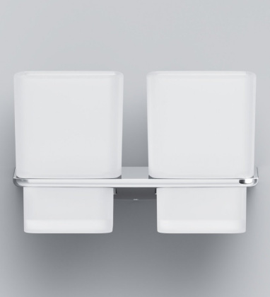 A50A343400 Inspire V2.0, Двойной стеклянный стакан с настенным держателем, хром, шт A50A343400 Inspire V2.0, Двойной стеклянный стакан с настенным держателем, хром, шт