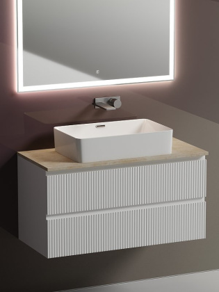 Тумба подвесная SANCOS Snob T 995х445х500, c двумя ящиками оснащенными доводчиками, Bianco, арт.SNT100W Тумба подвесная SANCOS Snob T 995х445х500, c двумя ящиками оснащенными доводчиками, Bianco, арт.SNT100W
