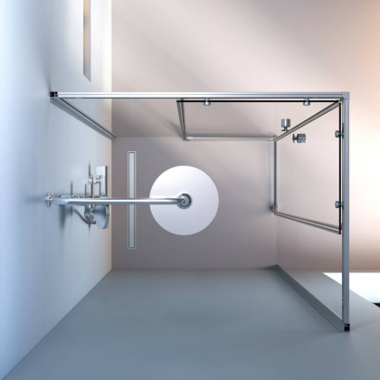 W94G-403-10080-MТ Душевое ограждение X-Joy Square Slide 100х80, мат Хром, прозрачное