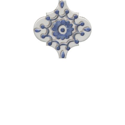 Декор VT\A321\65000 Арабески Майолика белый/синий/голубой (6,5см*6,5см*7мм) (26шт/0,11м2) орнамент, шт Декор VT\A321\65000 Арабески Майолика белый/синий/голубой (6,5см*6,5см*7мм) (26шт/0,11м2) орнамент, шт