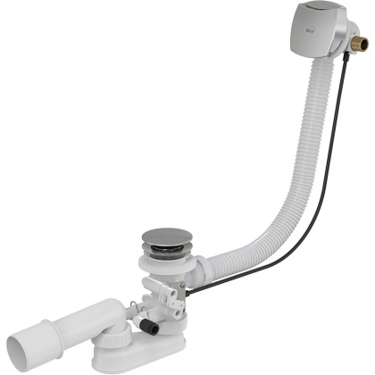 Сифон для гидромассажных ванн с напуском через перелив, металл