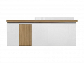 Тумба подвесная под умывальник Malibu 1400х500 правосторонняя 2 ящика со вставкой массив (ШхГхВ) 1392х476х477 Тумба подвесная под умывальник Malibu 1400х500 правосторонняя 2 ящика со вставкой массив (ШхГхВ) 1392х476х477