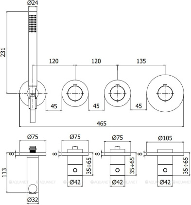 Смеситель для ванны с душем Paffoni Modular Box MDE000ST Смеситель для ванны с душем Paffoni Modular Box MDE000ST