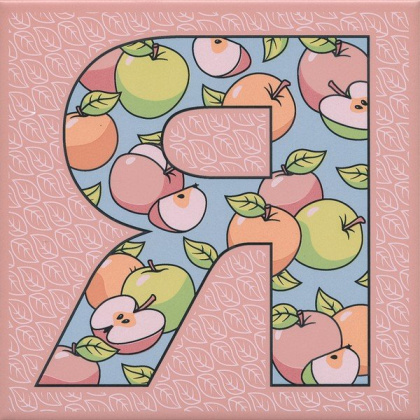 Керамический декор HGD\A563\5184 Сад-огород розовый (20см*20см*6,9мм) (10шт/0,4м2) Яблоко, шт.