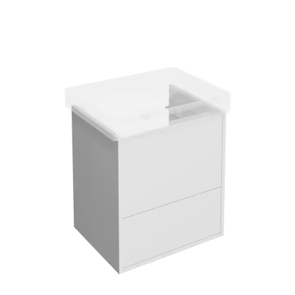 Тумба PRO подвесная 2 ящика 55, белая матовая