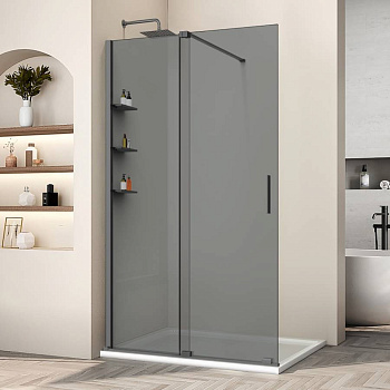 Душевая перегородка Walk-In VSW-1WSL120CGGM, 1200*2000, вороненая сталь, стекло тонированное