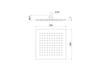Квадратный верхний душ  250*250*7 мм AQUATEK, матовый черный AQ2076MB  Квадратный верхний душ  250*250*7 мм AQUATEK, матовый черный AQ2076MB