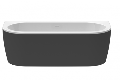 Акриловая ванна CEZARES SLIM WALL-180-80-60-NERO-SET