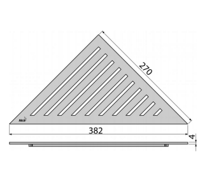 Решетка для углового водоотводящего желоба, нержавеющая сталь-мат