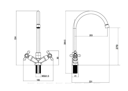 Смеситель для кухни OneLife P03-007cr полимерный