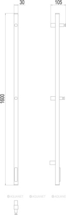 Полотенцесушитель Terminus Стойка электро UNO проф1600