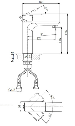 Смеситель для умывальника RUSH Bruny (BR4335-12) Смеситель для умывальника RUSH Bruny (BR4335-12)