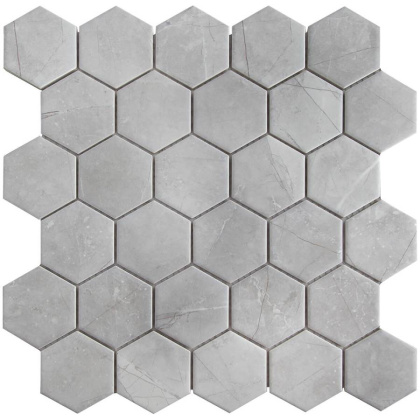 Керамическая мозаика, Hexagon Small Marble Grey Matt 51x59, Geometry