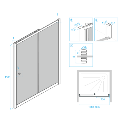 Шторка на ванну RGW Screens SC-42 180x150 04114218-11 профиль Хром стекло прозрачное