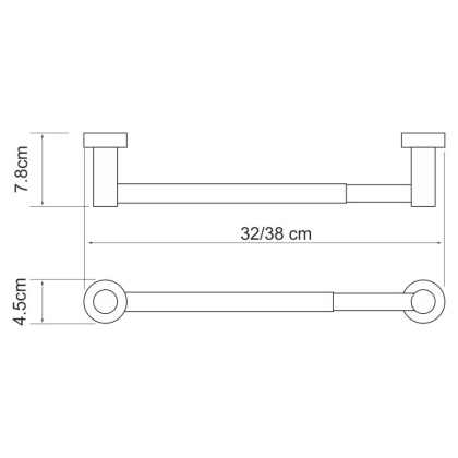 Держатель бумажных полотенец Donau, 38х4,5х7,8 см, хром, K-9491