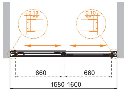TANDEM-SOFT-VF-2-170/145-C-Cr-IV Душевая шторка на ванну