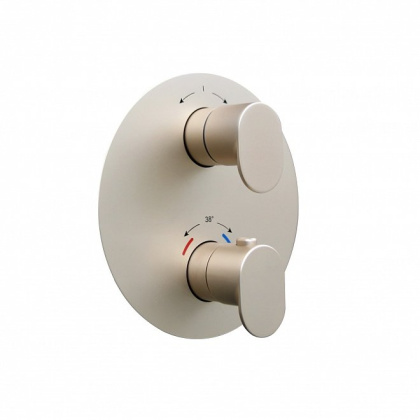 Встраиваемый термостатический смеситель для душа OLE с регулировкой температуры, золотой атласный